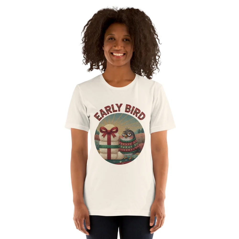 Early Bird Ugly Christmas Tee, Vintage White model
