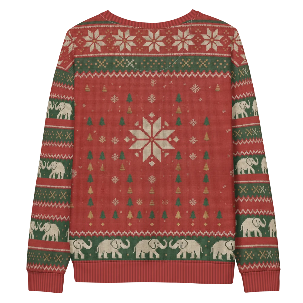 Elephant in the Room Ugly Christmas Sweatshirt, All-Over Print