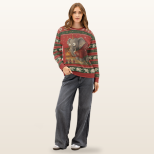 Elephant in the Room Ugly Christmas Sweatshirt, All-Over Print