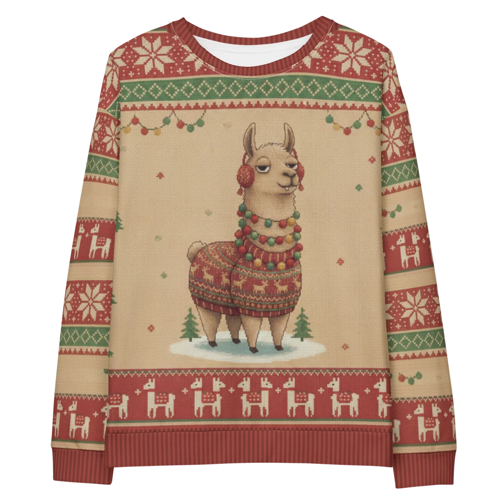 Fa La La La Llama Ugly Christmas Sweater, Sweatshirt