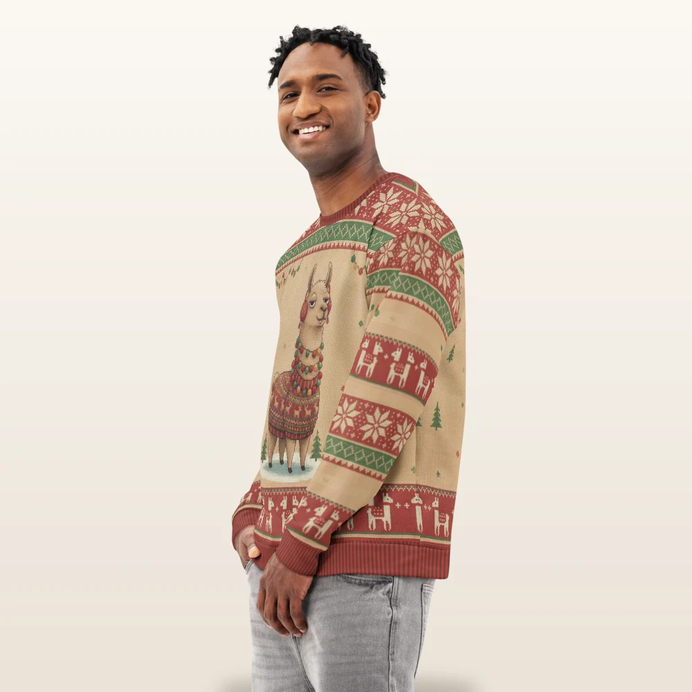 Fa La La La Llama Ugly Christmas Sweater, Sweatshirt