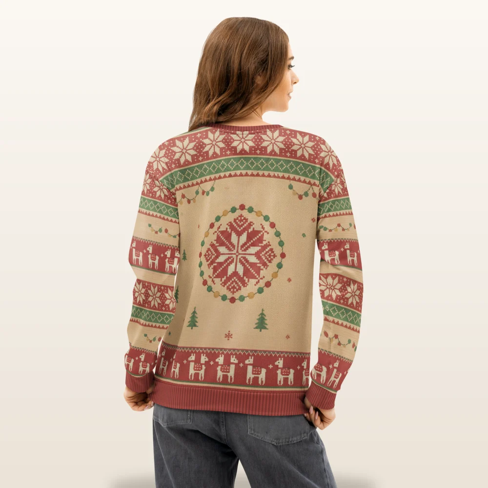 Fa La La La Llama Ugly Christmas Sweater, Sweatshirt