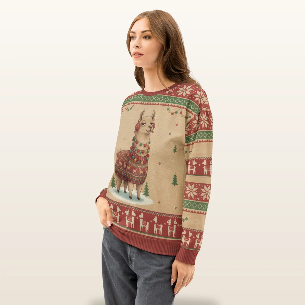 Fa La La La Llama Ugly Christmas Sweater, Sweatshirt