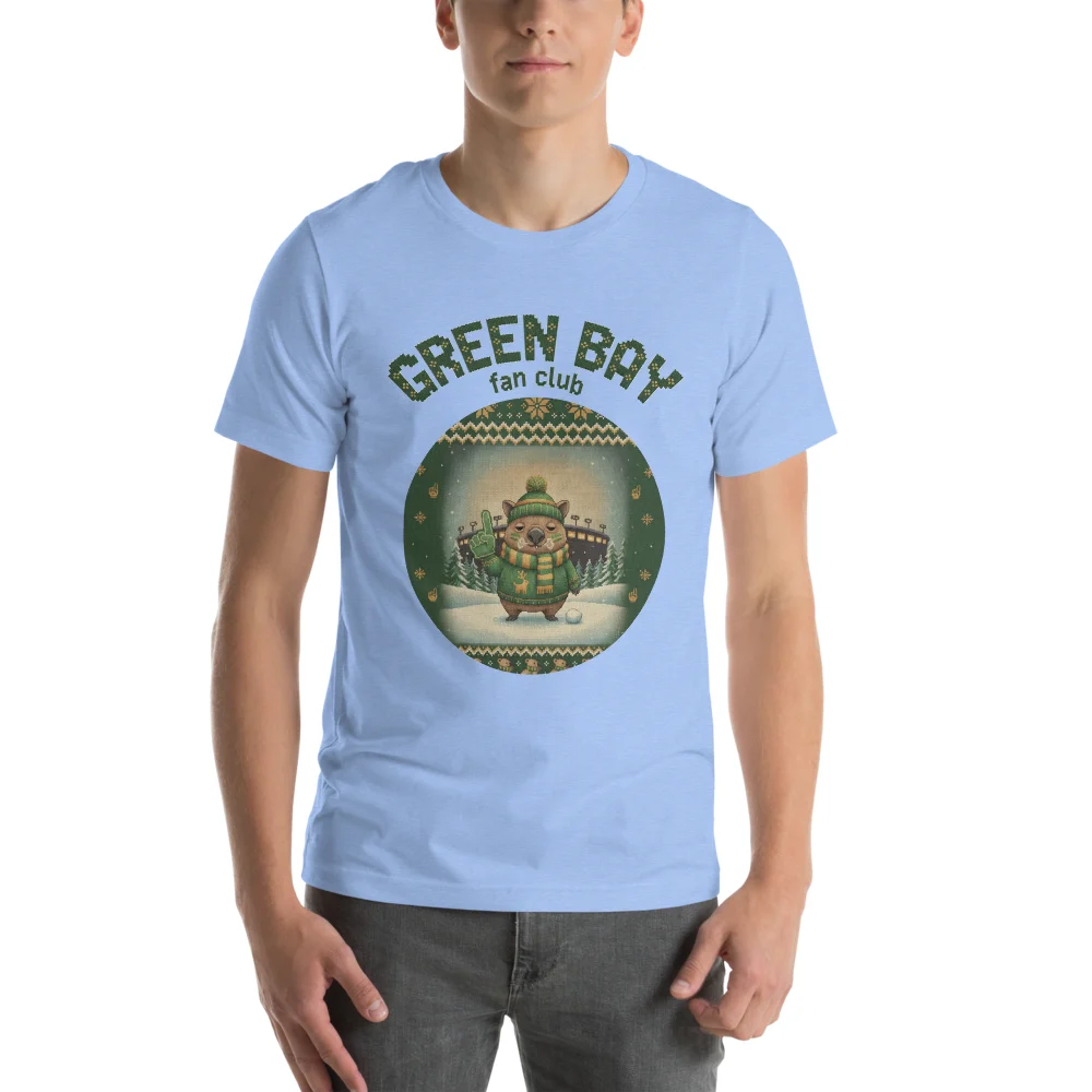 Green Bay Fan Ugly Christmas Tee, Blue model