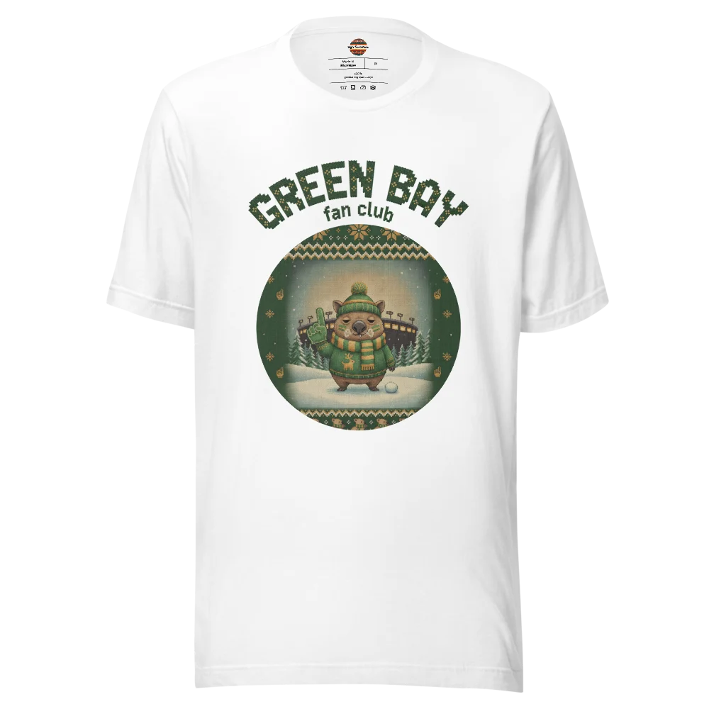 Green Bay Fan Ugly Christmas Tee, Pure White