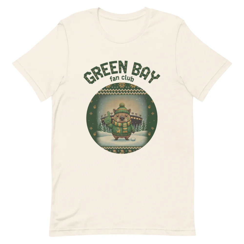 Green Bay Fan Ugly Christmas Tee, Vintage White