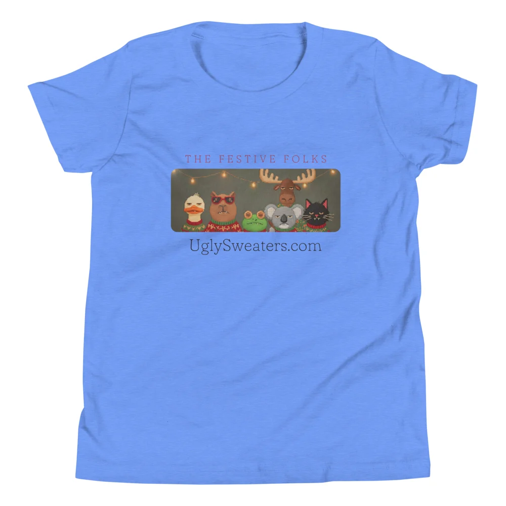 The Festive Folks Kids' Ugly Christmas Tee, Blue