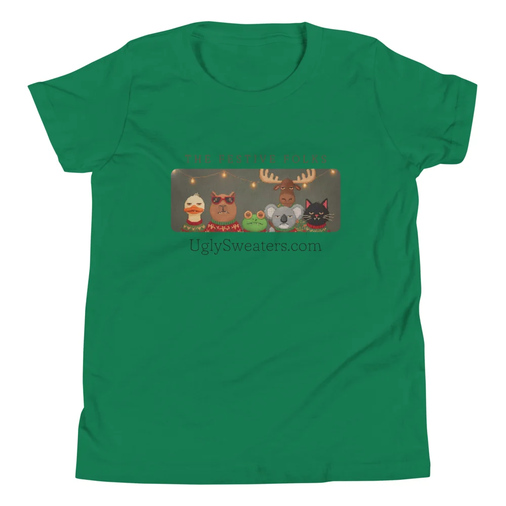 The Festive Folks Kids' Ugly Christmas Tee, Green