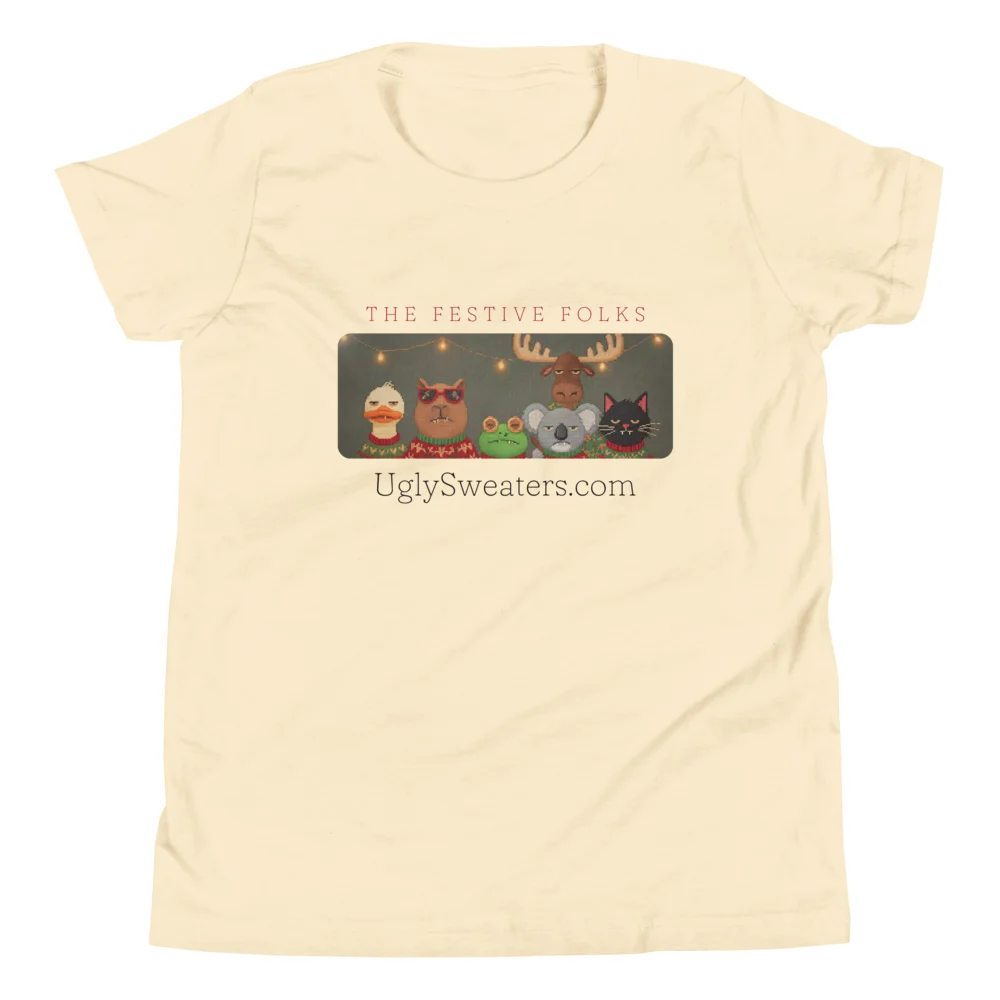 The Festive Folks Kids' Ugly Christmas Tee, Vintage White
