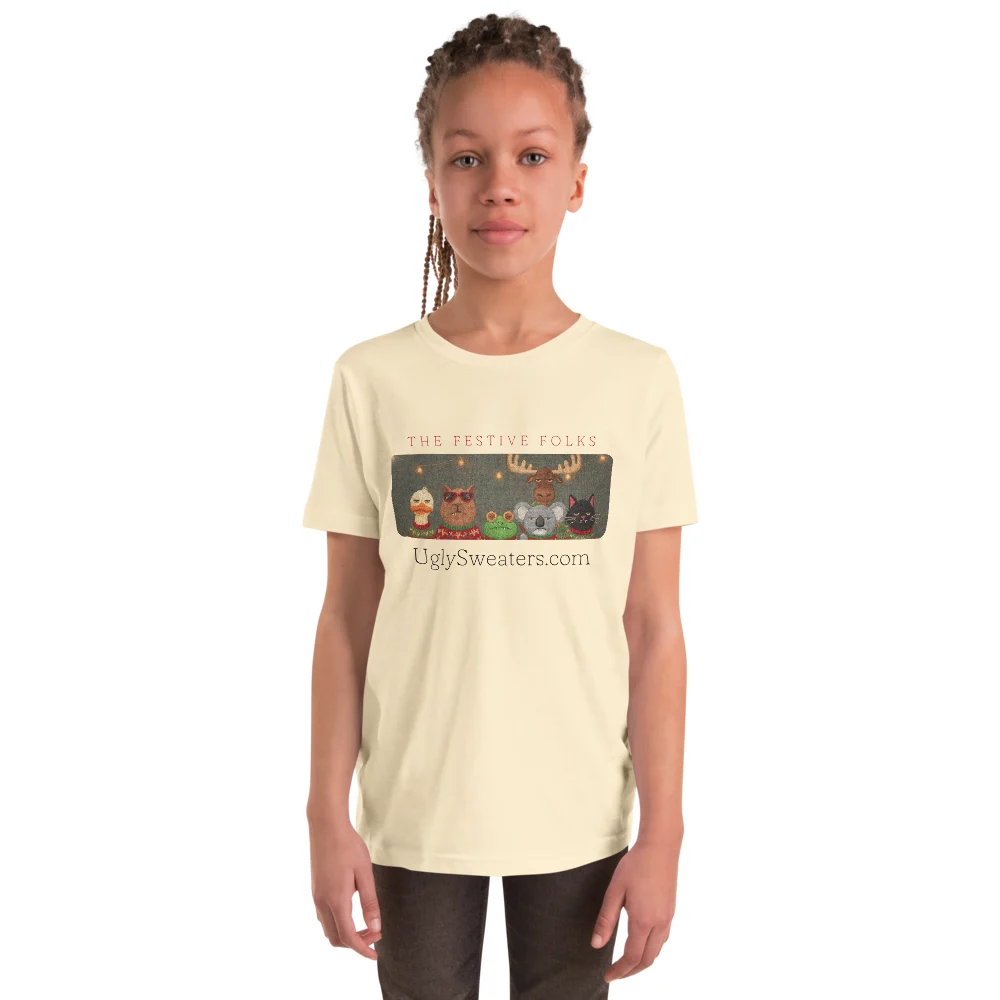 The Festive Folks Kids' Ugly Christmas Tee, Vintage White model