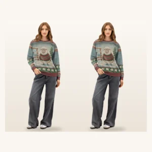 Fleece Navidad Matching Ugly Christmas Sweaters for Couples | Two Sweatshirts