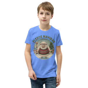 Fleece Navidad Kids' Ugly Christmas Tee — Blue model