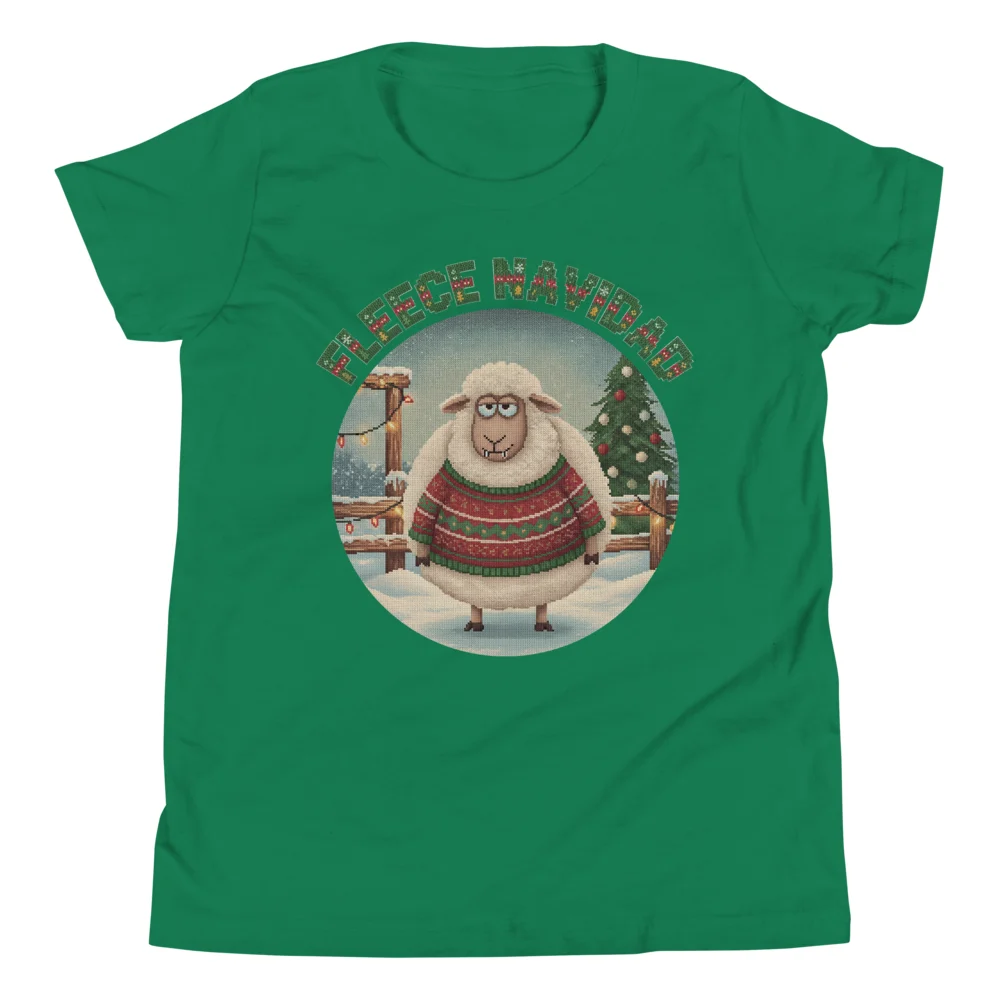 Fleece Navidad Kids' Ugly Christmas Tee, Green