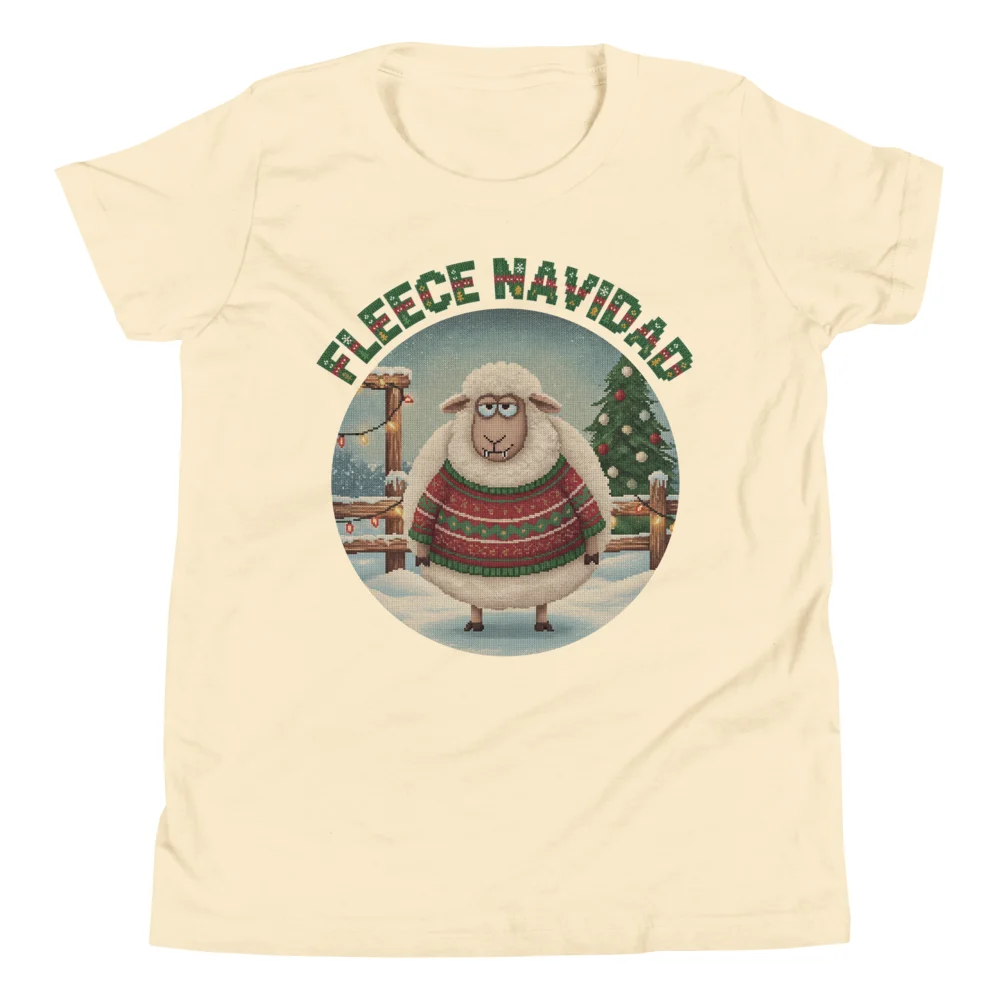 Fleece Navidad Kids' Ugly Christmas Tee, Vintage White