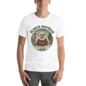 Fleece Navidad Ugly Christmas Tee — Pure White model