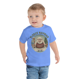 Fleece Navidad Toddler Ugly Christmas Tee — Blue model