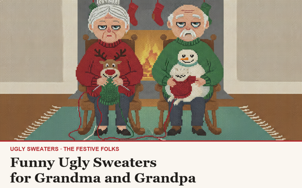 Funny Ugly Sweaters for Grandma and Grandpa