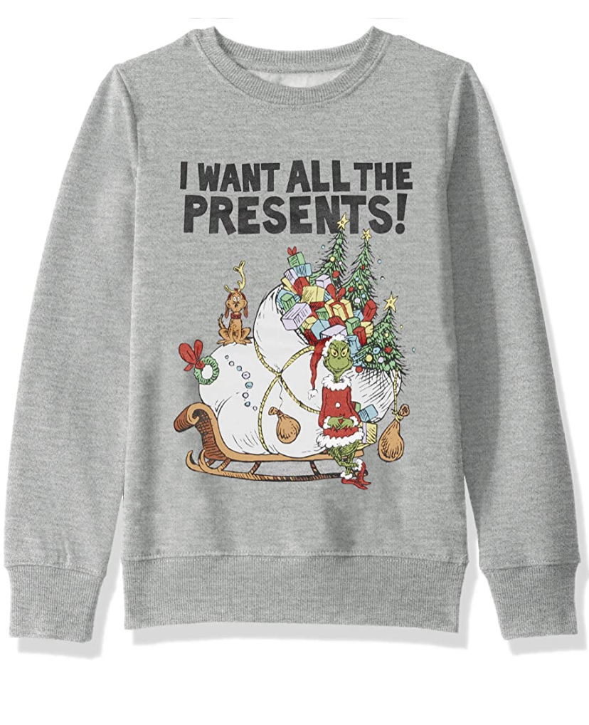 Dr Seuss Girls' Ugly Christmas Crew Sweater for girls