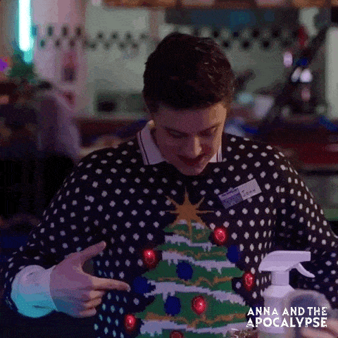 Girls ugly Christmas sweater animation