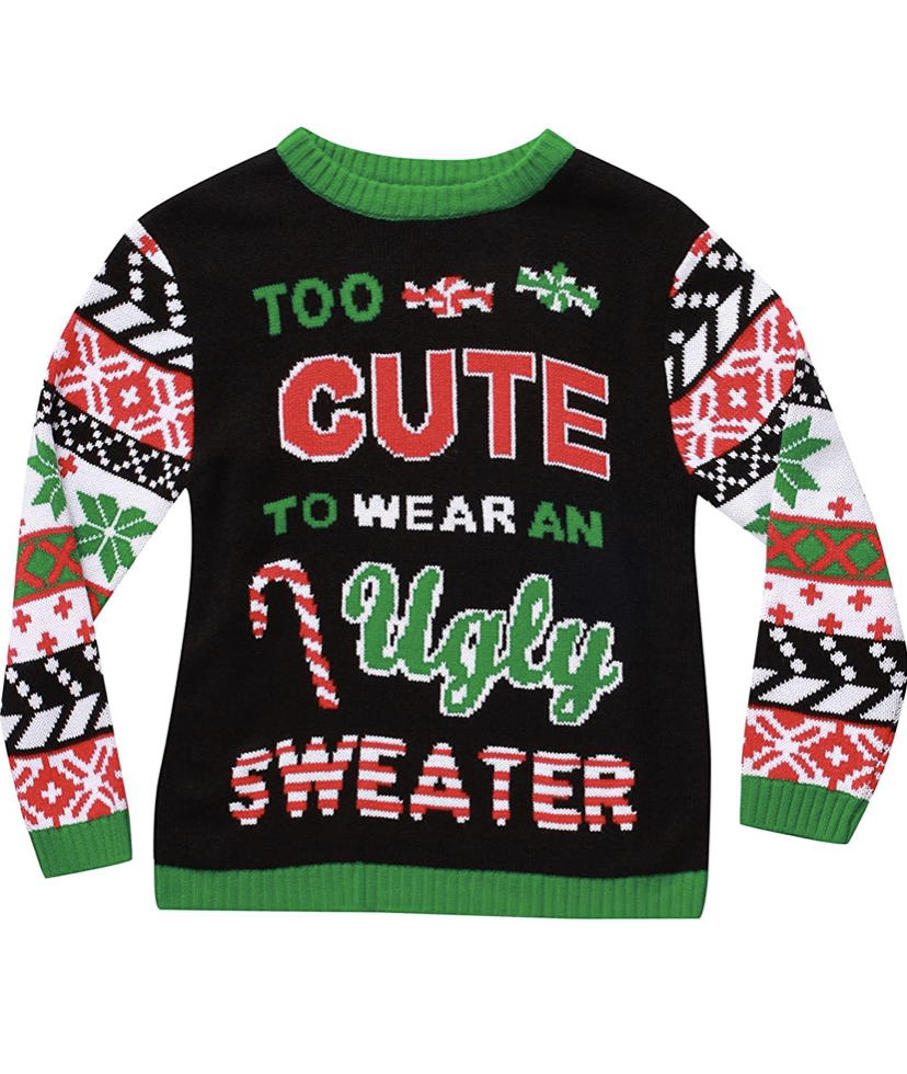 Too Cute Ugly Christmas Sweater for girls
