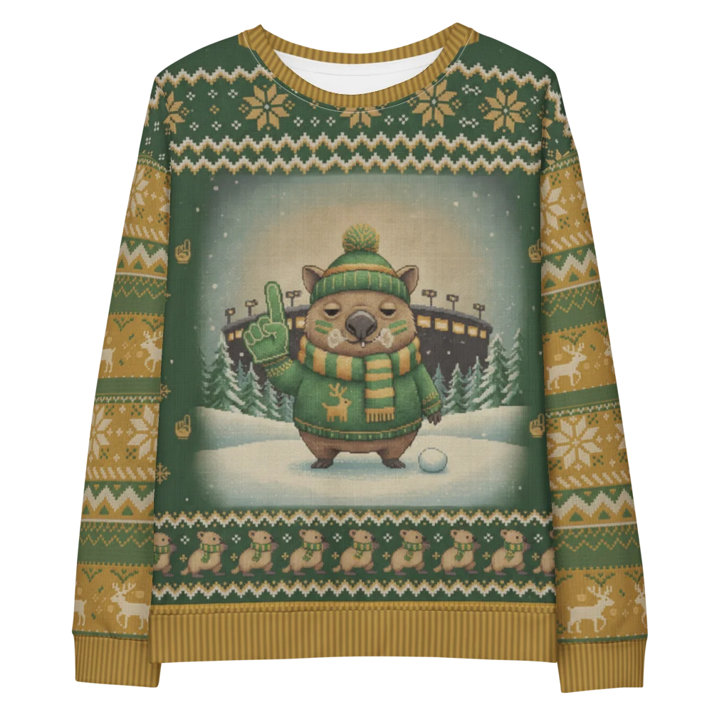 Green Bay Fan Ugly Christmas Sweatshirt flat front