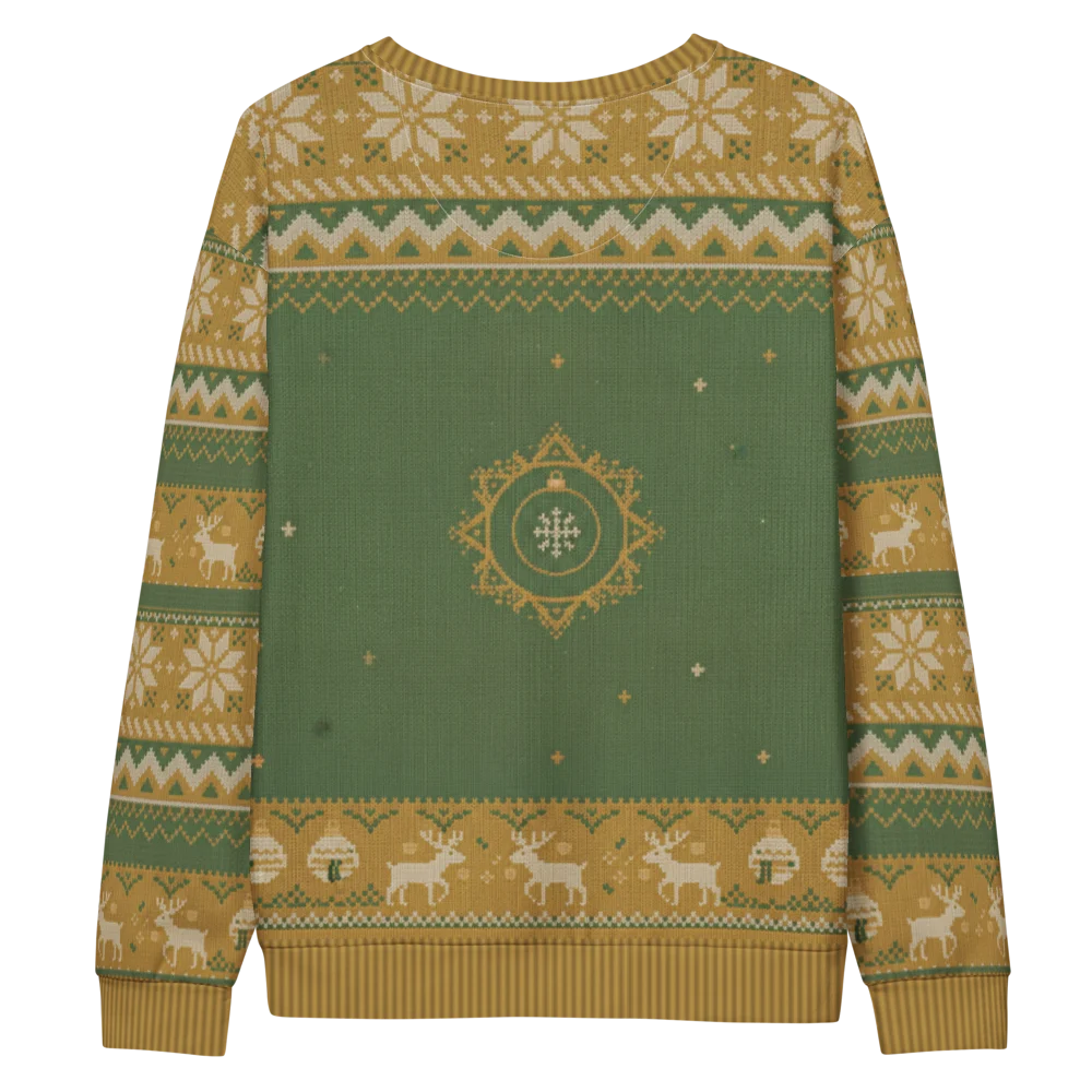 Green Bay Fan Ugly Christmas Sweatshirt flat back