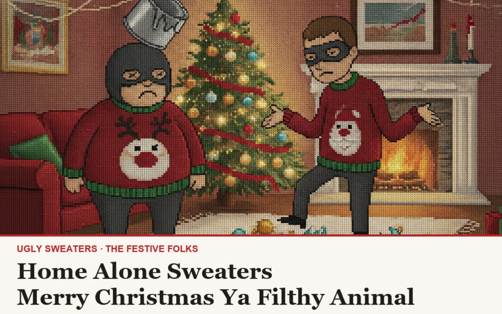 Home Alone Sweaters: Merry Christmas Ya Filthy Animal