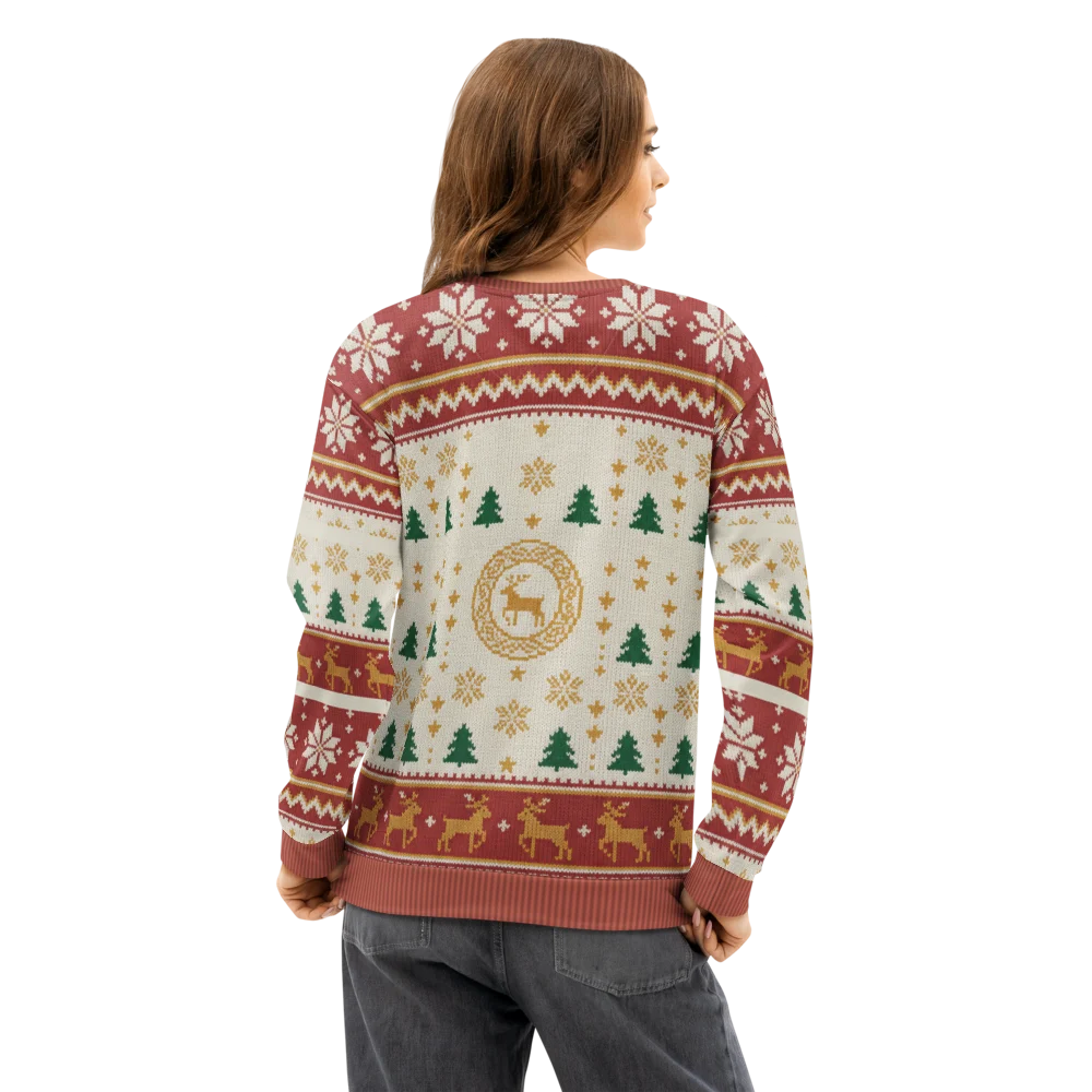 Kansas City Fan Ugly Christmas Sweatshirt on female model, back