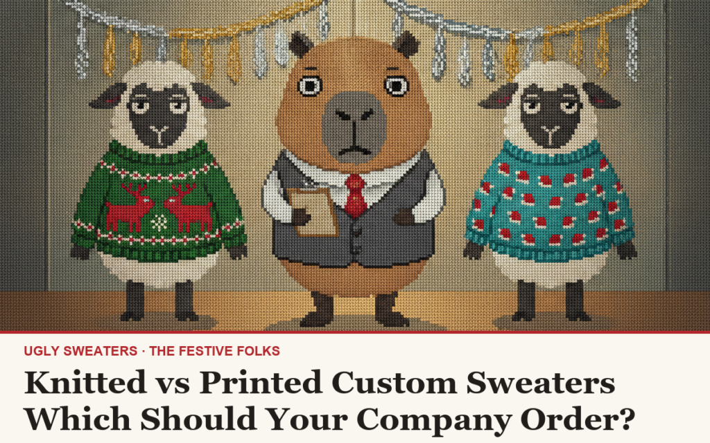 Knitted vs Printed Custom Christmas Sweaters: Which Should Your Company Order?