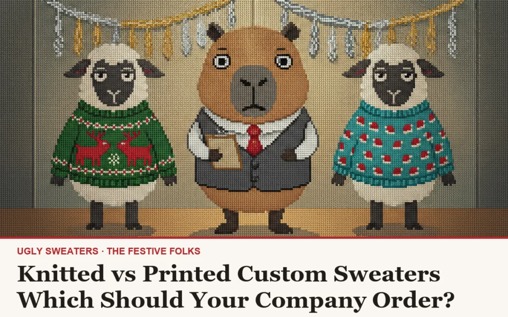Knitted vs Printed Custom Christmas Sweaters: Which Should Your Company Order?