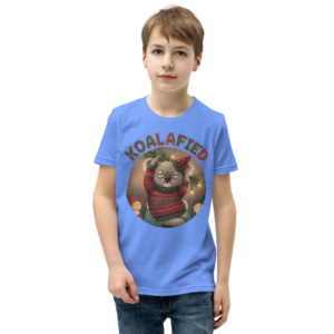 Koalafied Kids' Ugly Christmas Tee — Blue model