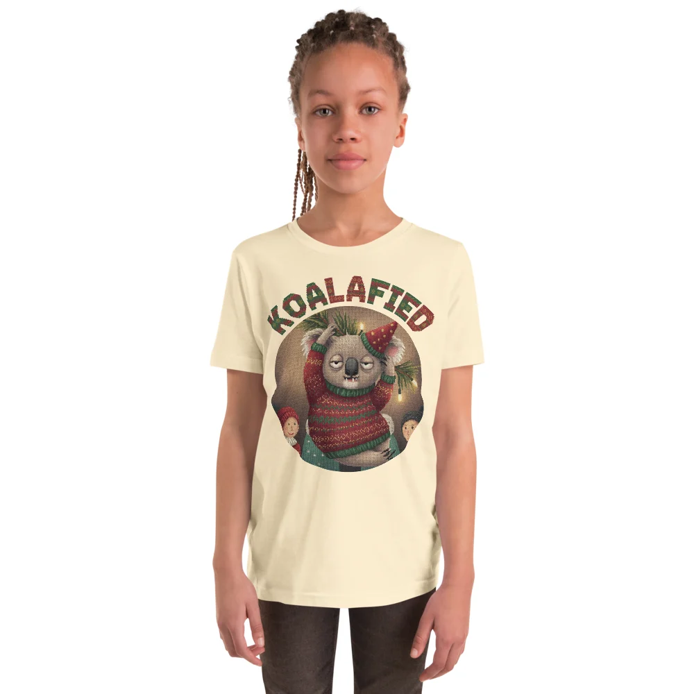 Koalafied Kids' Ugly Christmas Tee, Vintage White model