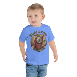 Koalafied Toddler Ugly Christmas Tee — Blue model
