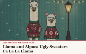 Llama and Alpaca Ugly Sweaters: Fa La La Llama