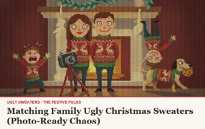 Matching Family Ugly Christmas Sweaters (Photo-Ready Chaos)