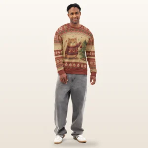 Meowy Christmas Ugly Christmas Sweater, Sweatshirt