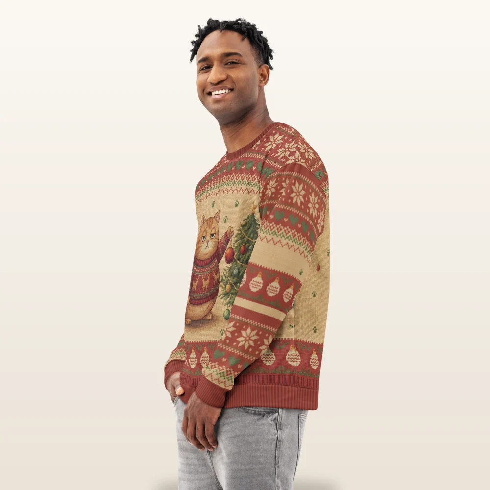 Meowy Christmas Ugly Christmas Sweater, Sweatshirt