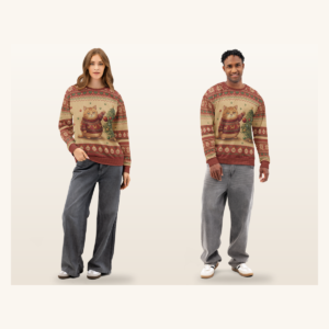 Meowy Christmas Couples Matching Set | Two Sweatshirts, One Design