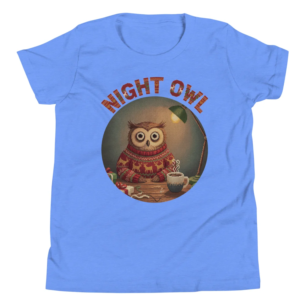 Night Owl Kids' Ugly Christmas Tee, Blue