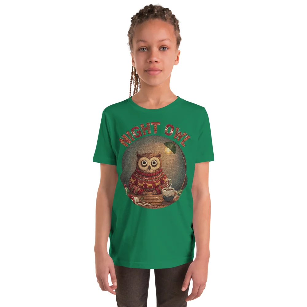 Night Owl Kids' Ugly Christmas Tee, Green model