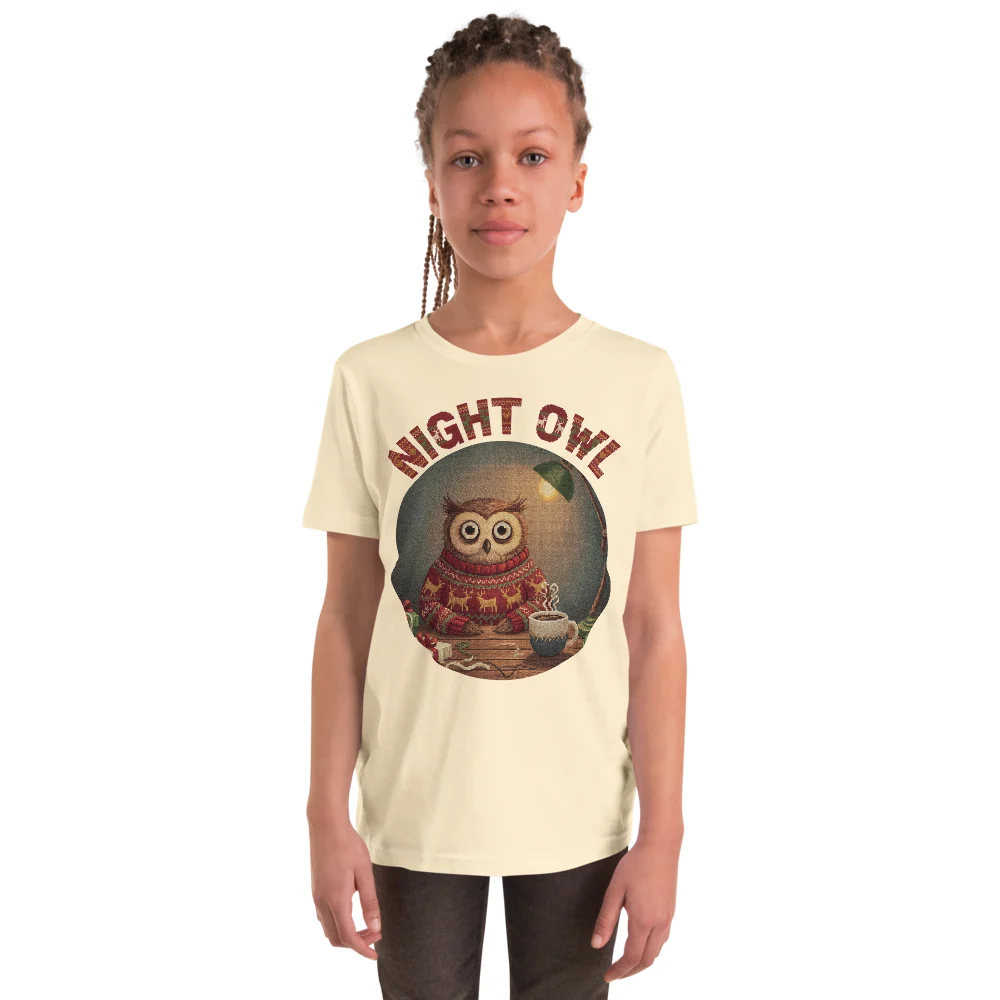 Night Owl Kids' Ugly Christmas Tee, Vintage White model