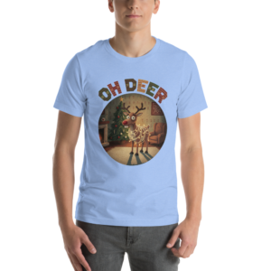 Oh Deer Ugly Christmas Tee — Blue model