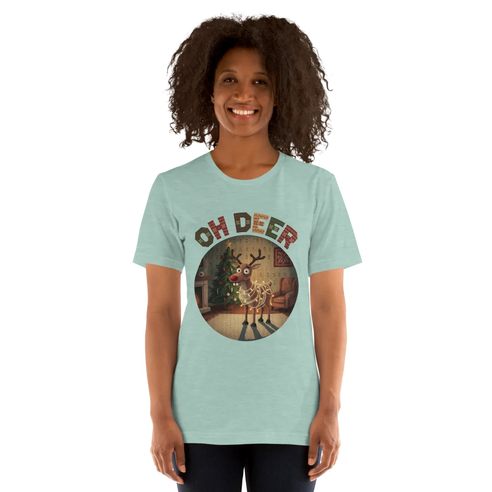 Oh Deer Ugly Christmas Tee, Green model