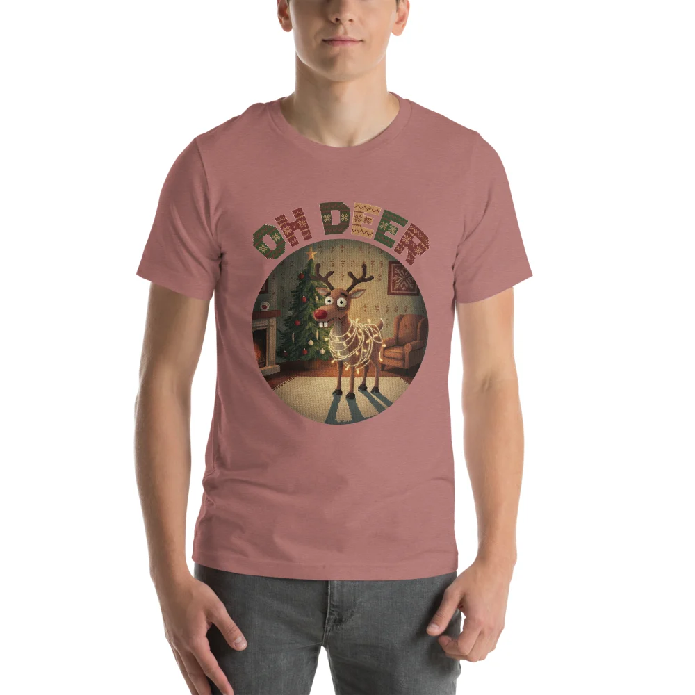 Oh Deer Ugly Christmas Tee, Mauve model