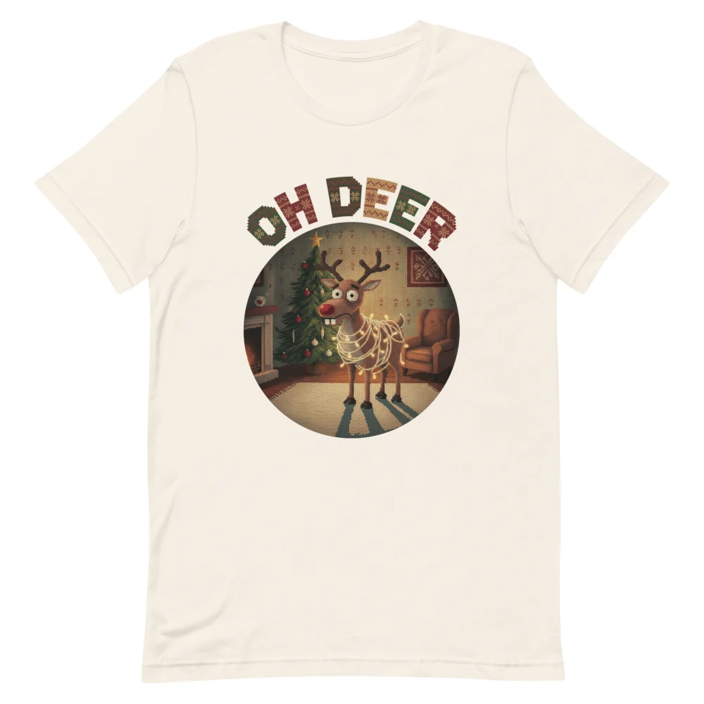 Oh Deer Ugly Christmas Tee, Vintage White
