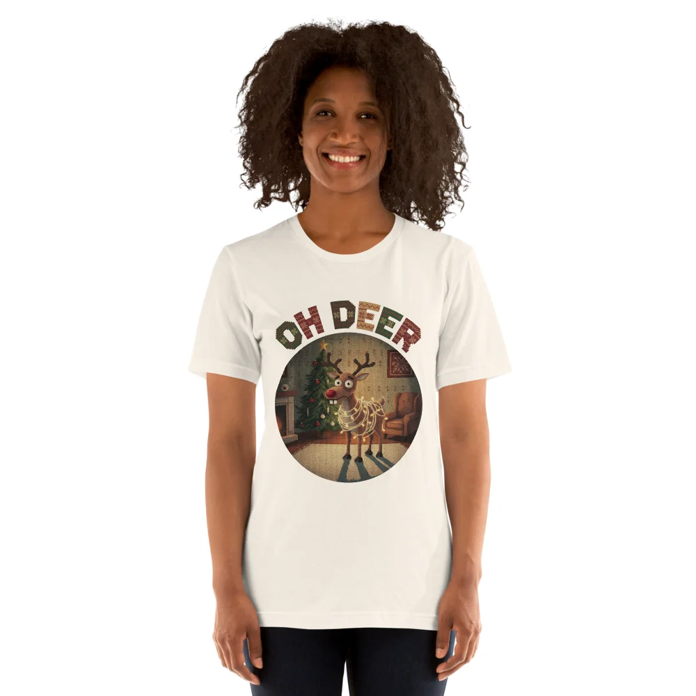 Oh Deer Ugly Christmas Tee, Vintage White model