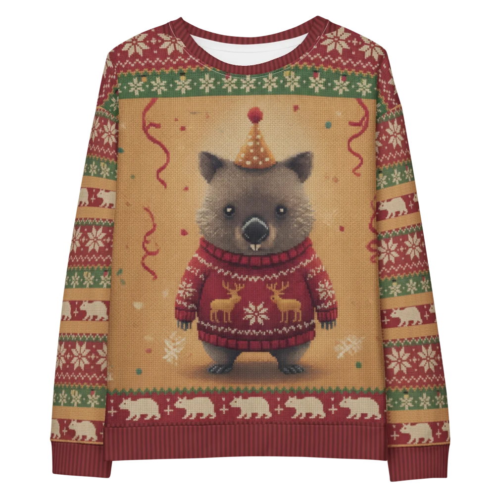 Party Animal Ugly Christmas Sweatshirt, All-Over Print