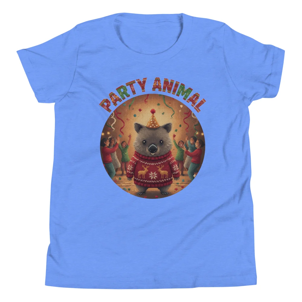 Party Animal Kids' Ugly Christmas Tee, Blue