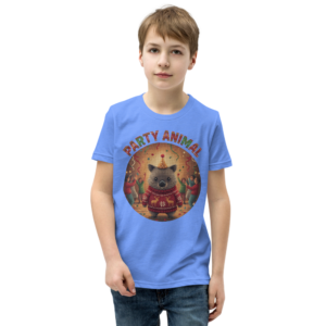 Party Animal Kids' Ugly Christmas Tee — Blue model