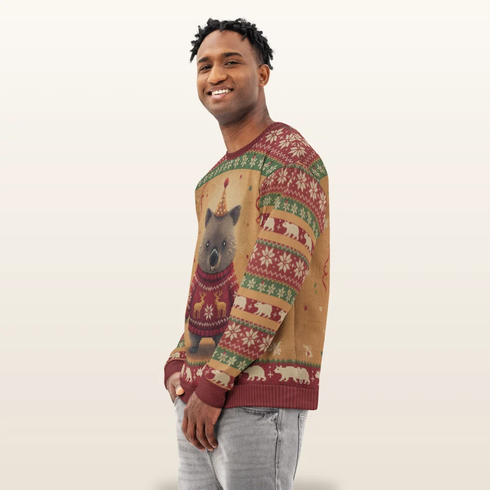 Party Animal Ugly Christmas Sweatshirt, All-Over Print